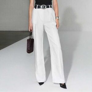 Reformation Alex White Linen Pants
